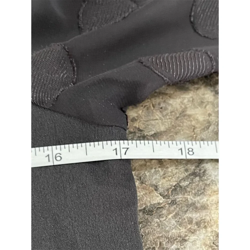 Calvin Klein Women's XSP Black Polka Dot Chiffon Blouse Long Sleeve (sku249)